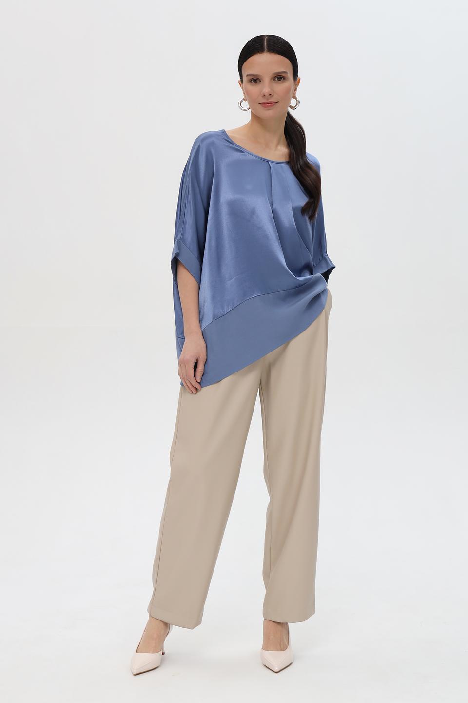 Блуза Pezzo атласная голубая