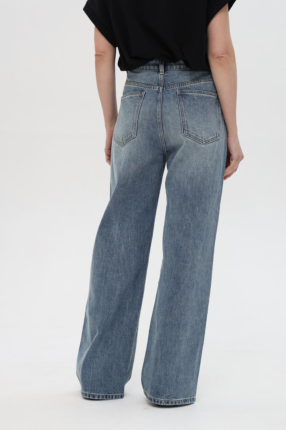 Джинсы Pezzo широкого кроя голубые