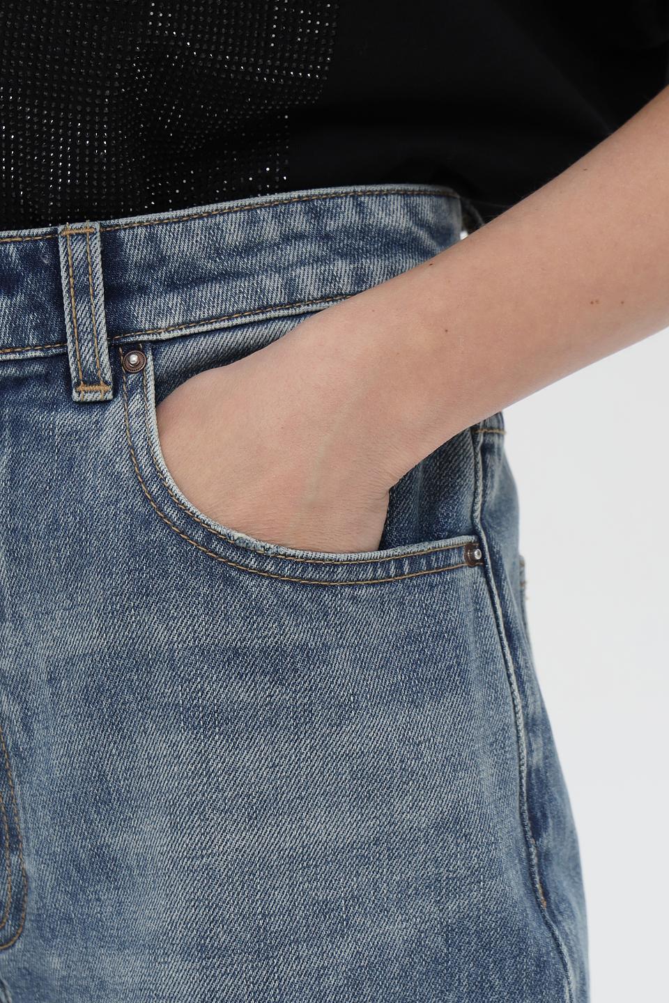 Джинсы Pezzo широкого кроя голубые