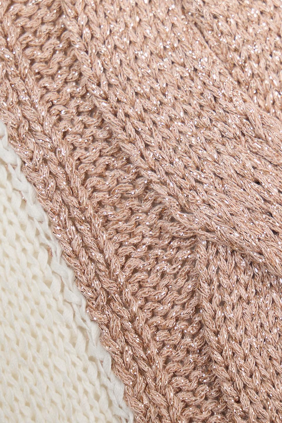 Пуловер Pezzo с косами бежевый