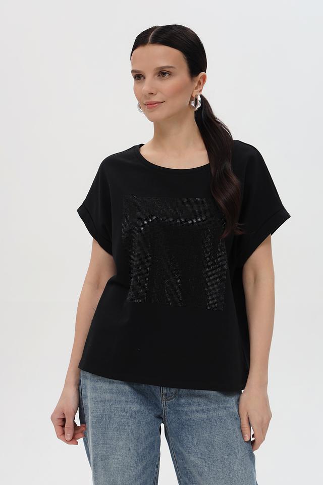 Футболка Pezzo с кристаллами чёрная