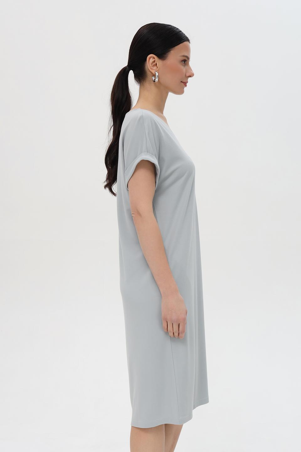 Платье Pezzo серое с рукавами