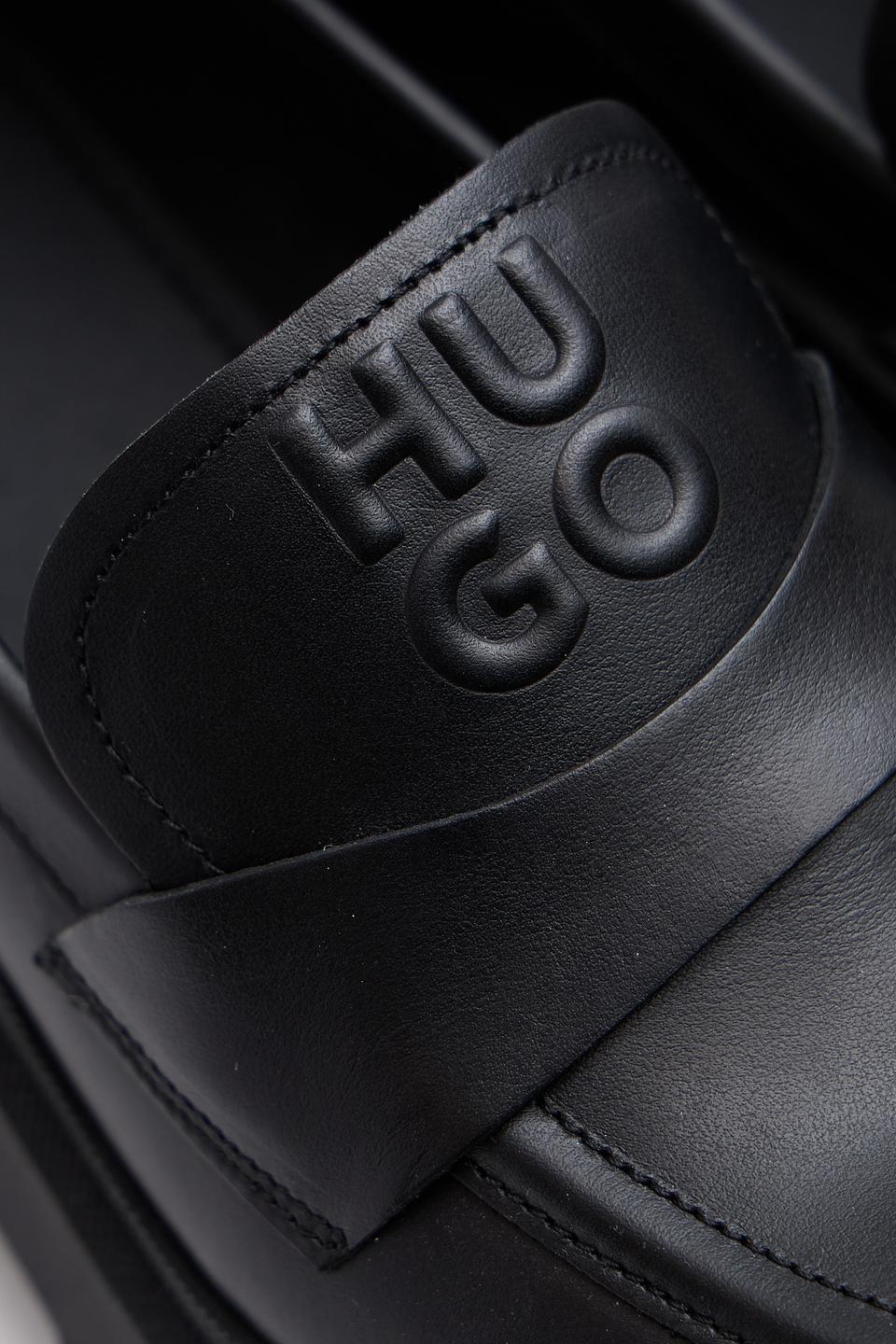 Лоферы Hugo на массивной подошве чёрные