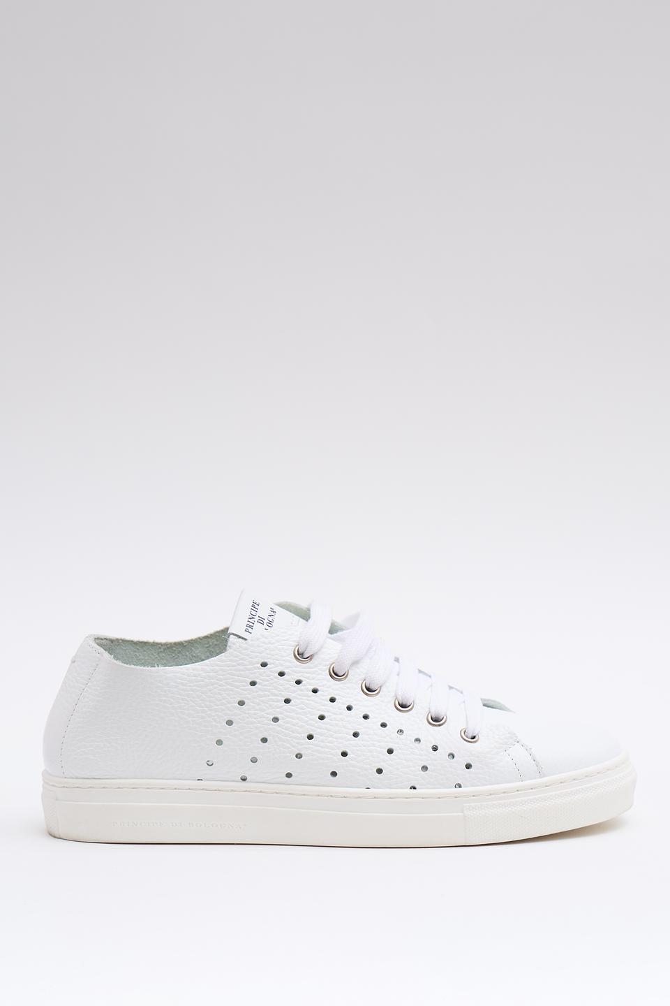Кеды Principe Di Bologna белые с перфорацией
