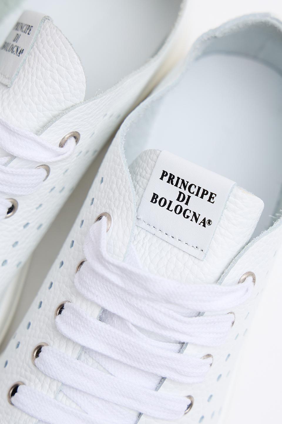 Кеды Principe Di Bologna белые с перфорацией