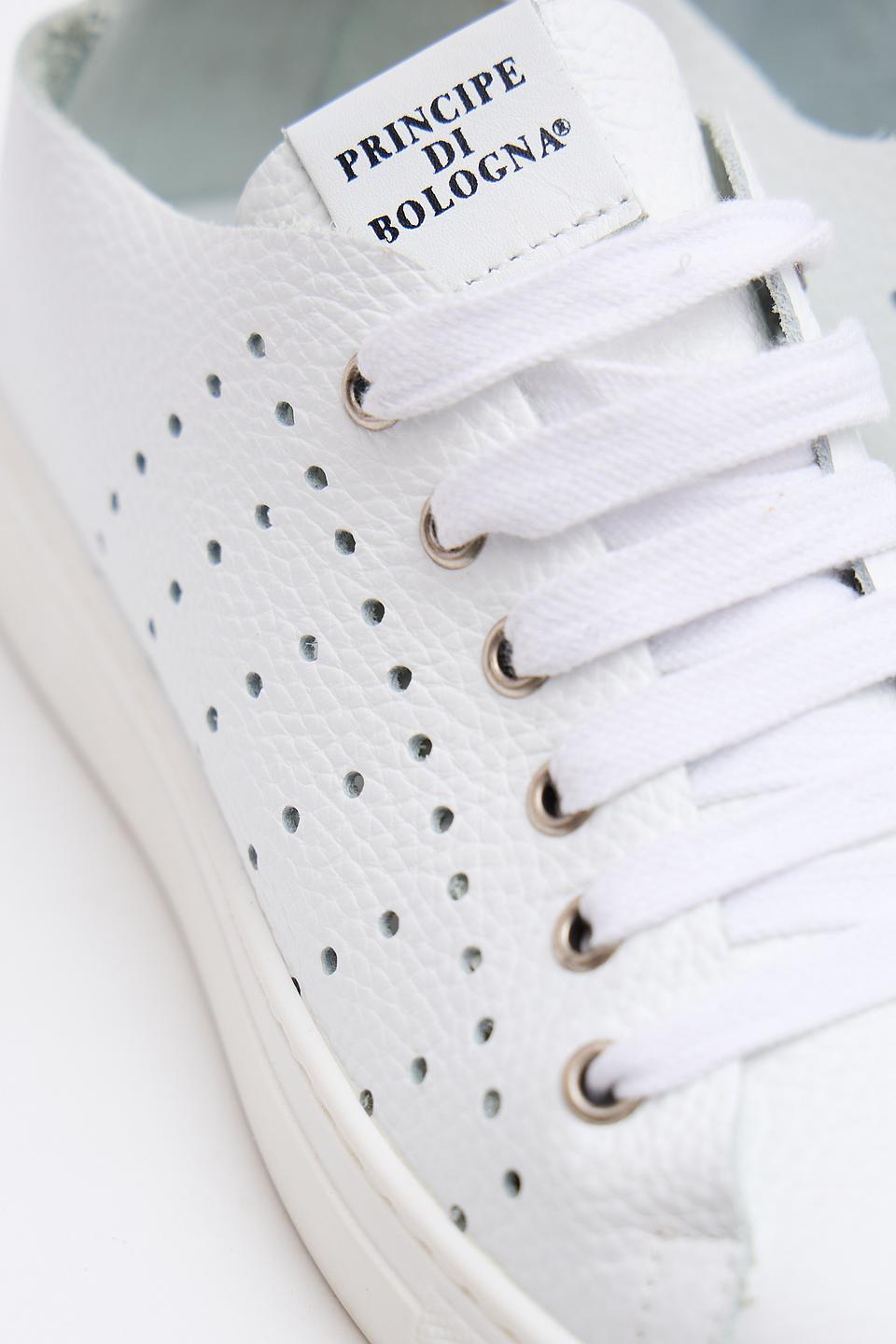 Кеды Principe Di Bologna белые с перфорацией