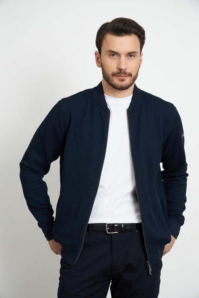 Кардиган Bugatti стеганый темно-синий