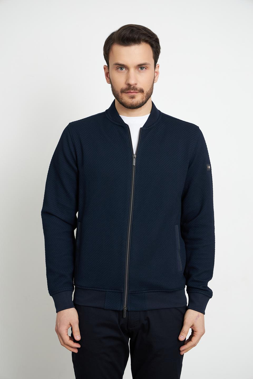 Кардиган Bugatti стеганый темно-синий