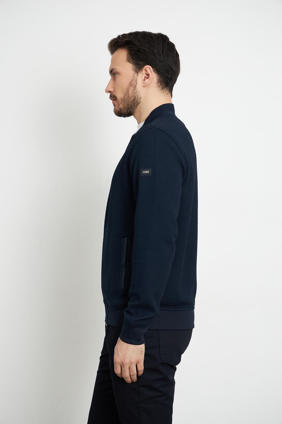 Кардиган Bugatti стеганый темно-синий