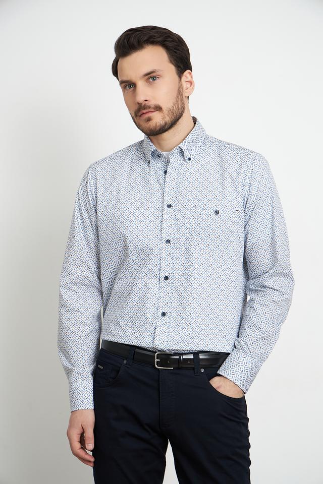 Рубашка Casa Moda с принтом голубой