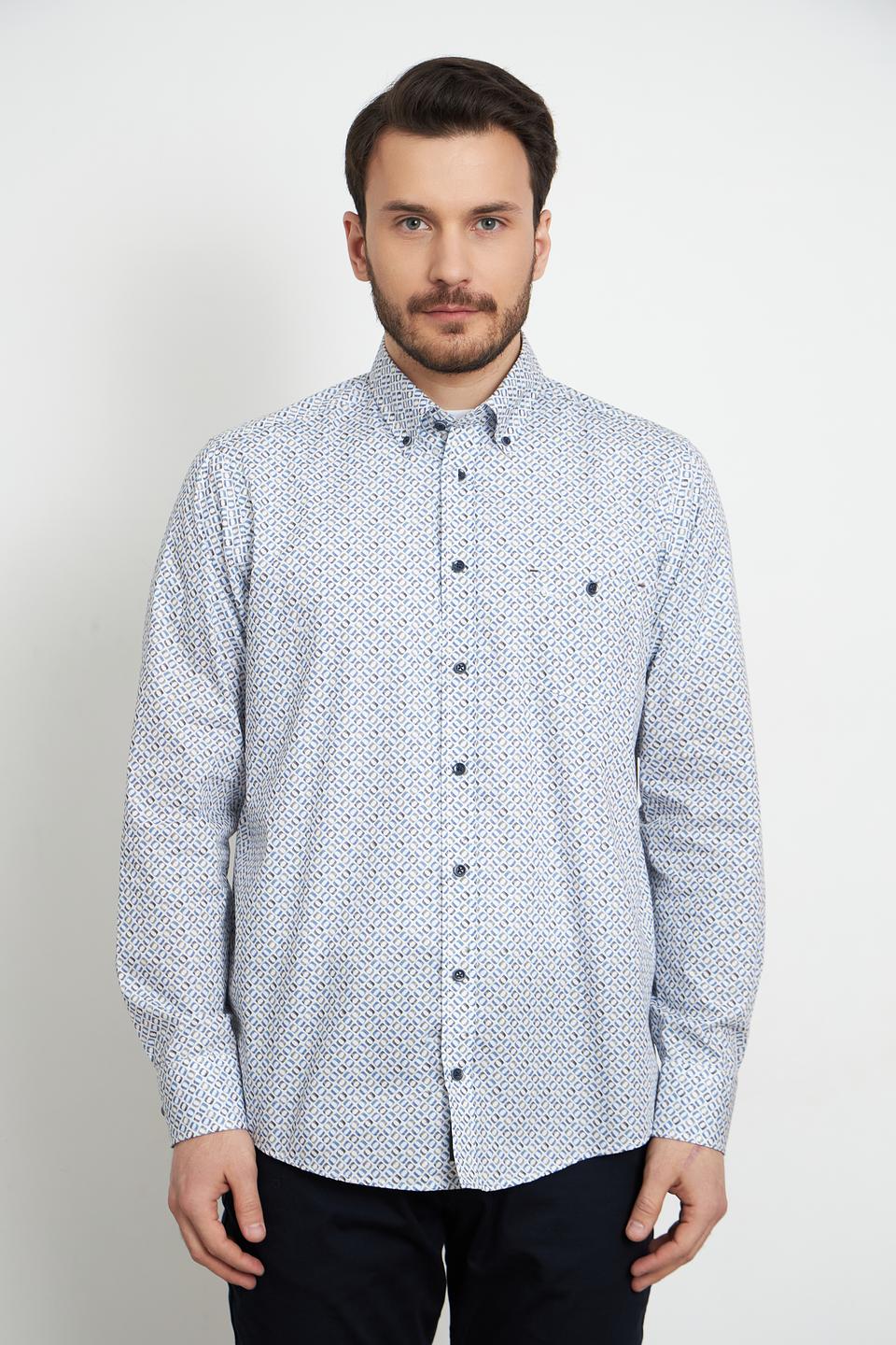 Рубашка Casa Moda с принтом голубой