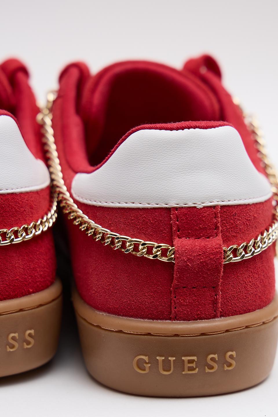 Кроссовки Guess с цепью красный