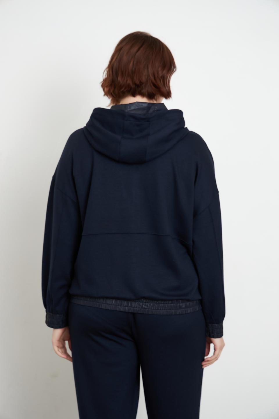 Жакет MORE and MORE с капюшоном тёмно-синий