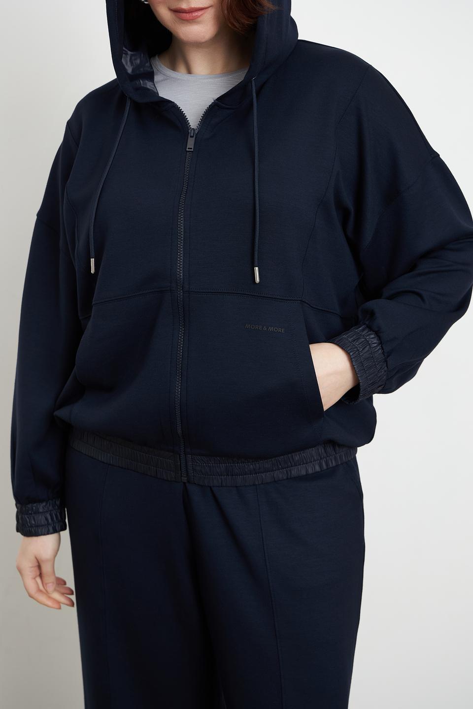 Жакет MORE and MORE с капюшоном тёмно-синий
