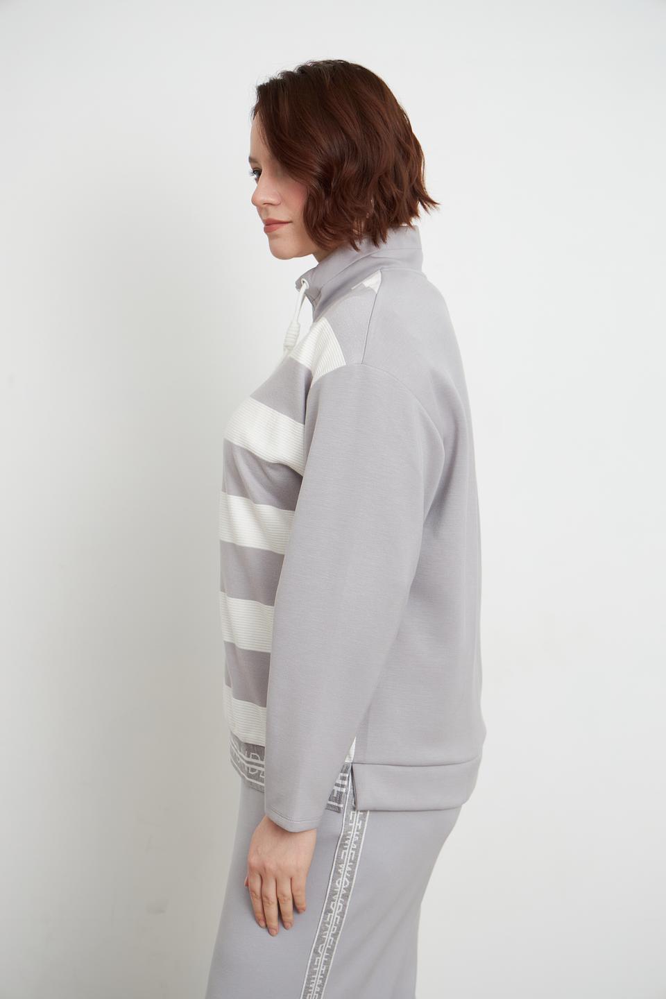 Жакет Lebek полоска серый