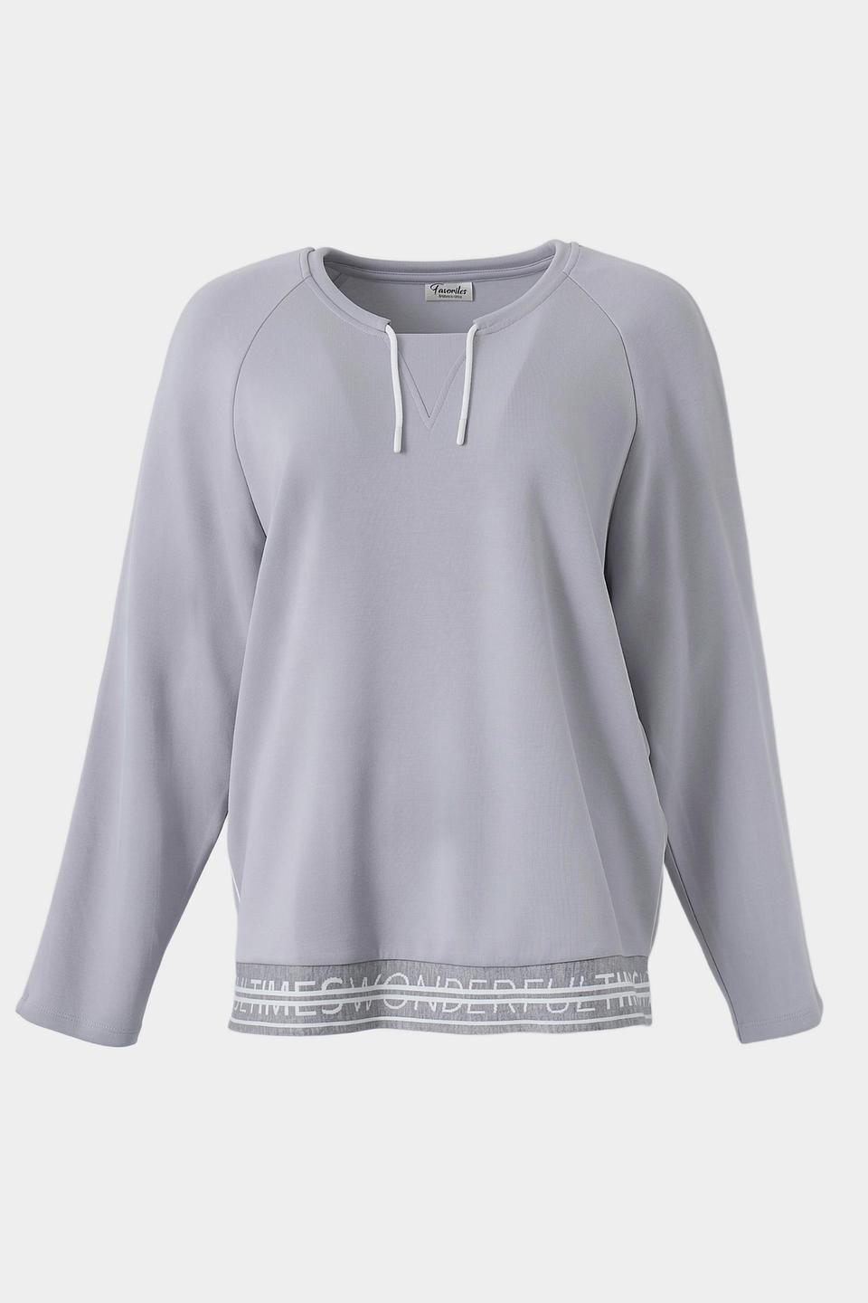 Пуловер Lebek серый с полосой