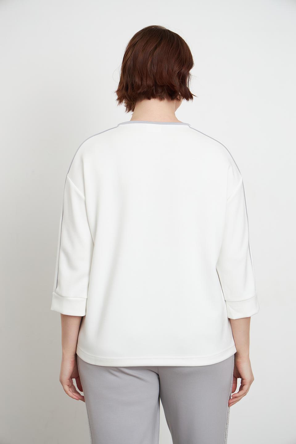 Пуловер Lebek с логотипом серый