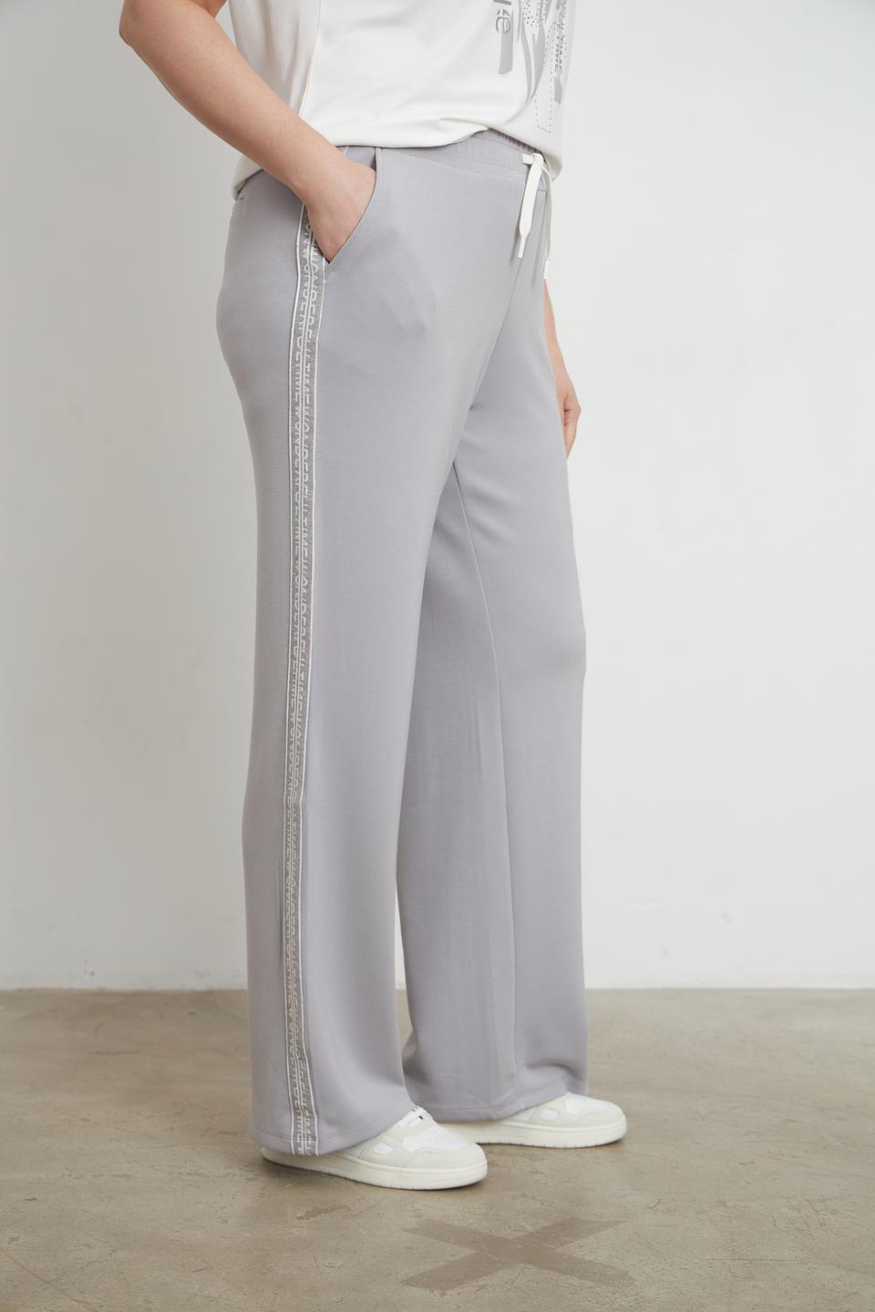 Брюки Lebek серые с полосой