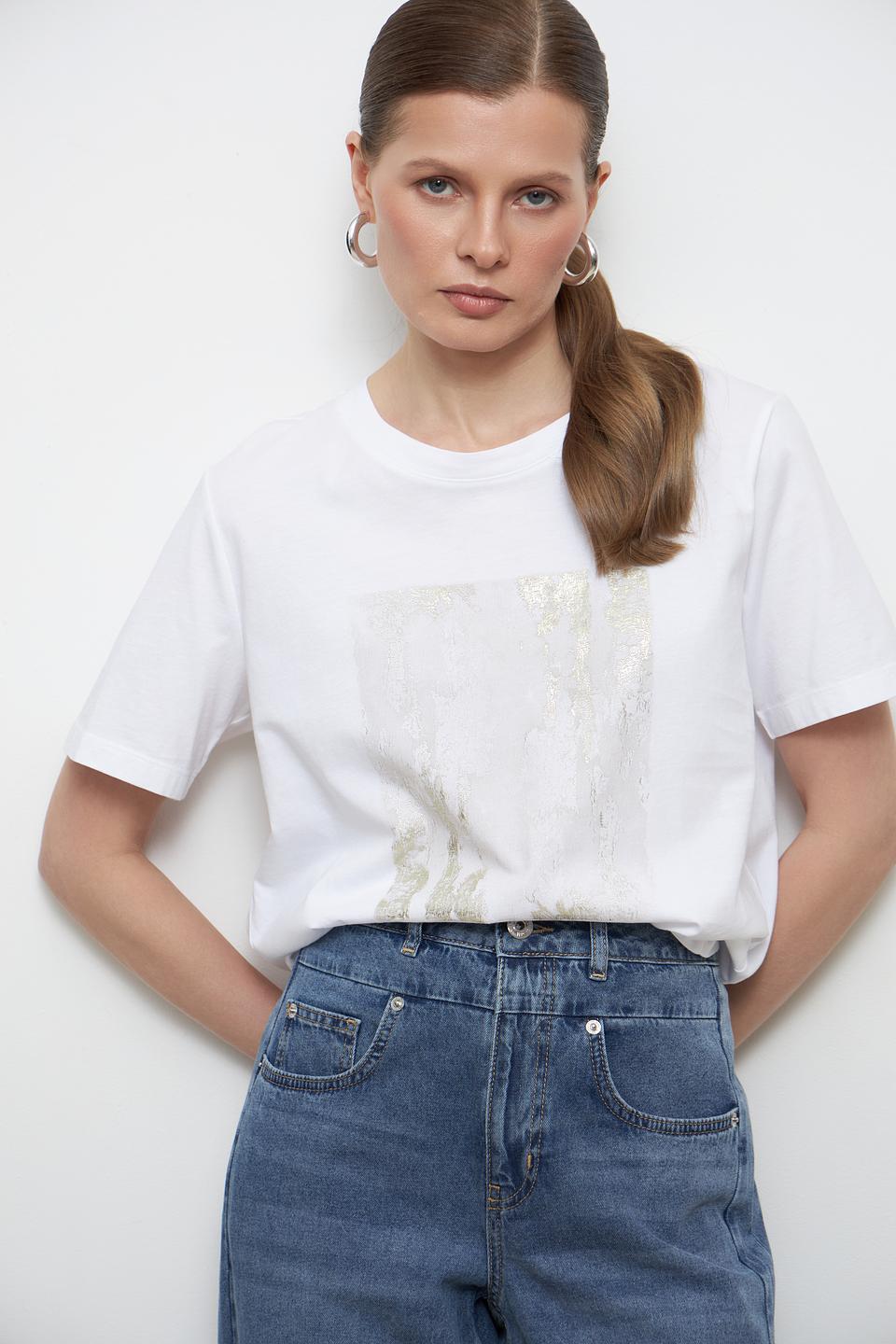 Футболка Marc Aurel с золотым принтом