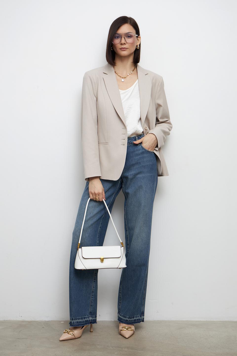 Жакет Bianca приталенный бежевый