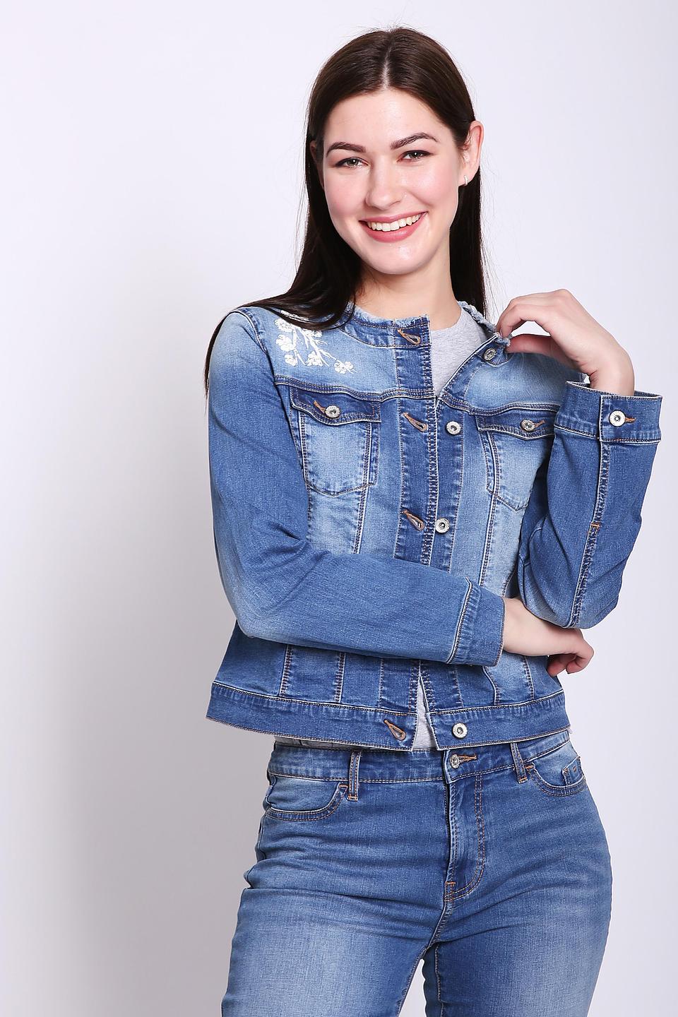 Жакет джинсовый Just Valeri с вышивкой
