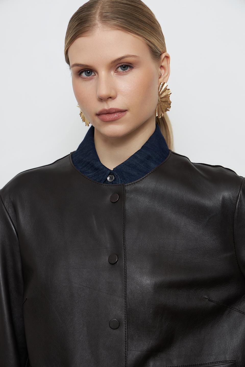 Жакет Rich and Royal кожаный чёрный