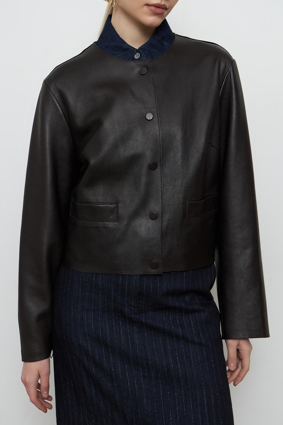 Жакет Rich and Royal кожаный чёрный