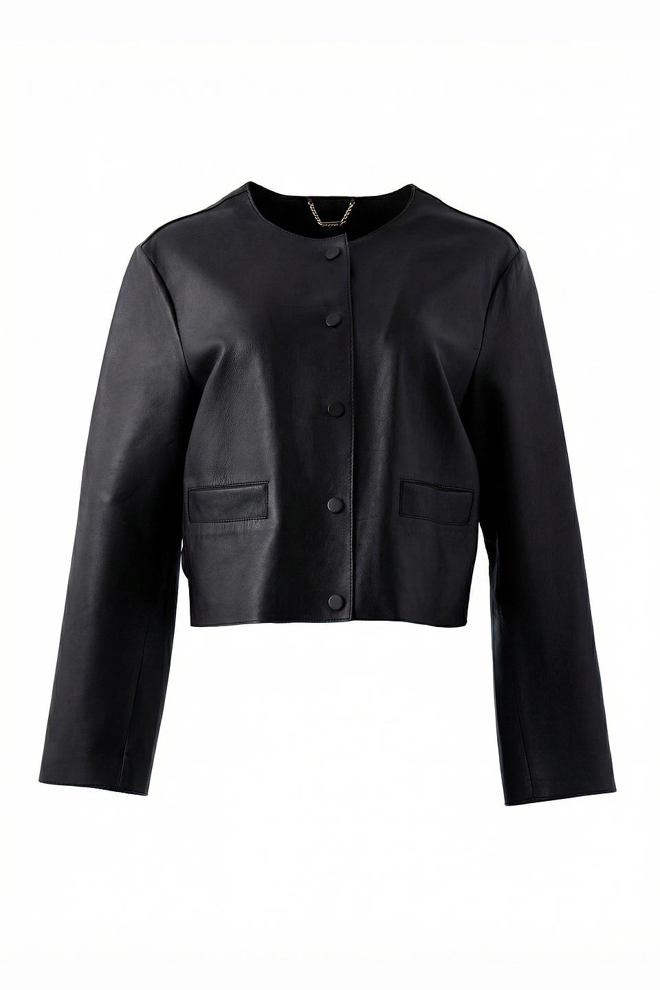 Жакет Rich and Royal кожаный чёрный