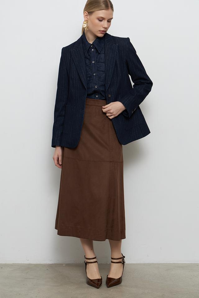 Юбка миди Oui коричневая