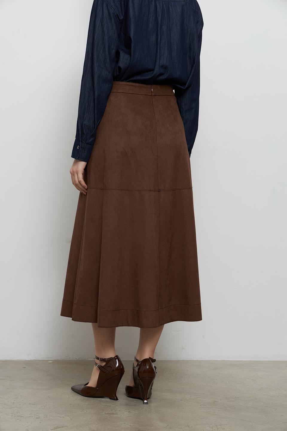 Юбка миди Oui коричневая