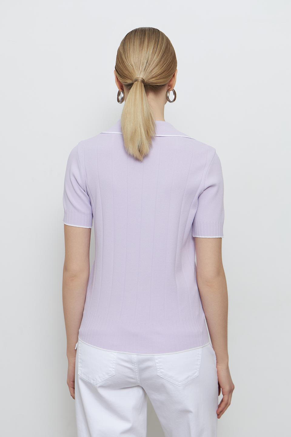 Джемпер Tricotier с воротником-поло лавандовый
