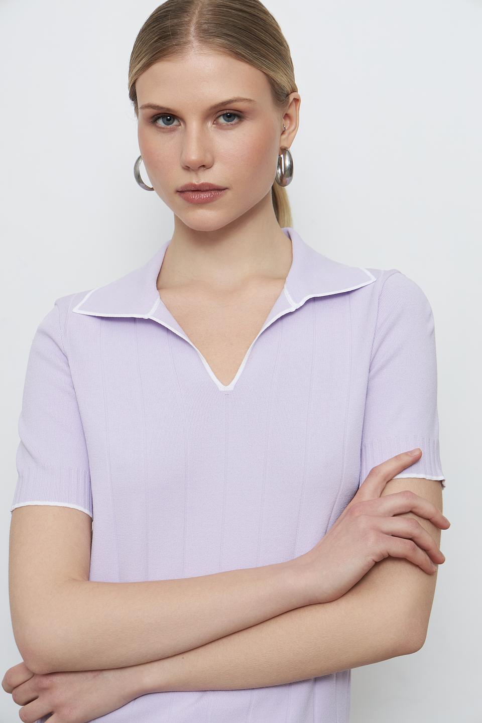 Джемпер Tricotier с воротником-поло лавандовый