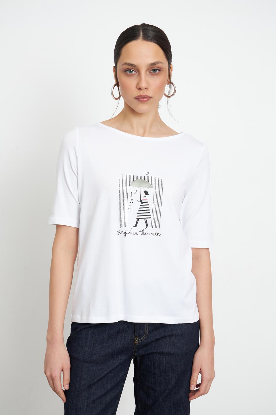 Футболка MORE and MORE с принтом