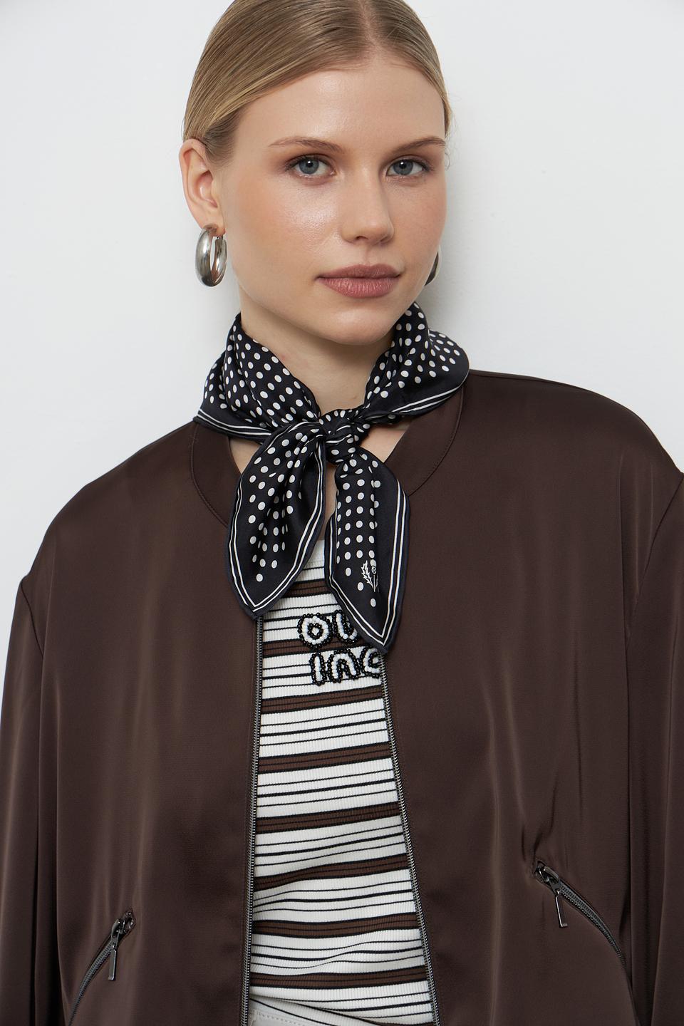 Шарф Fraas в горошек чёрный