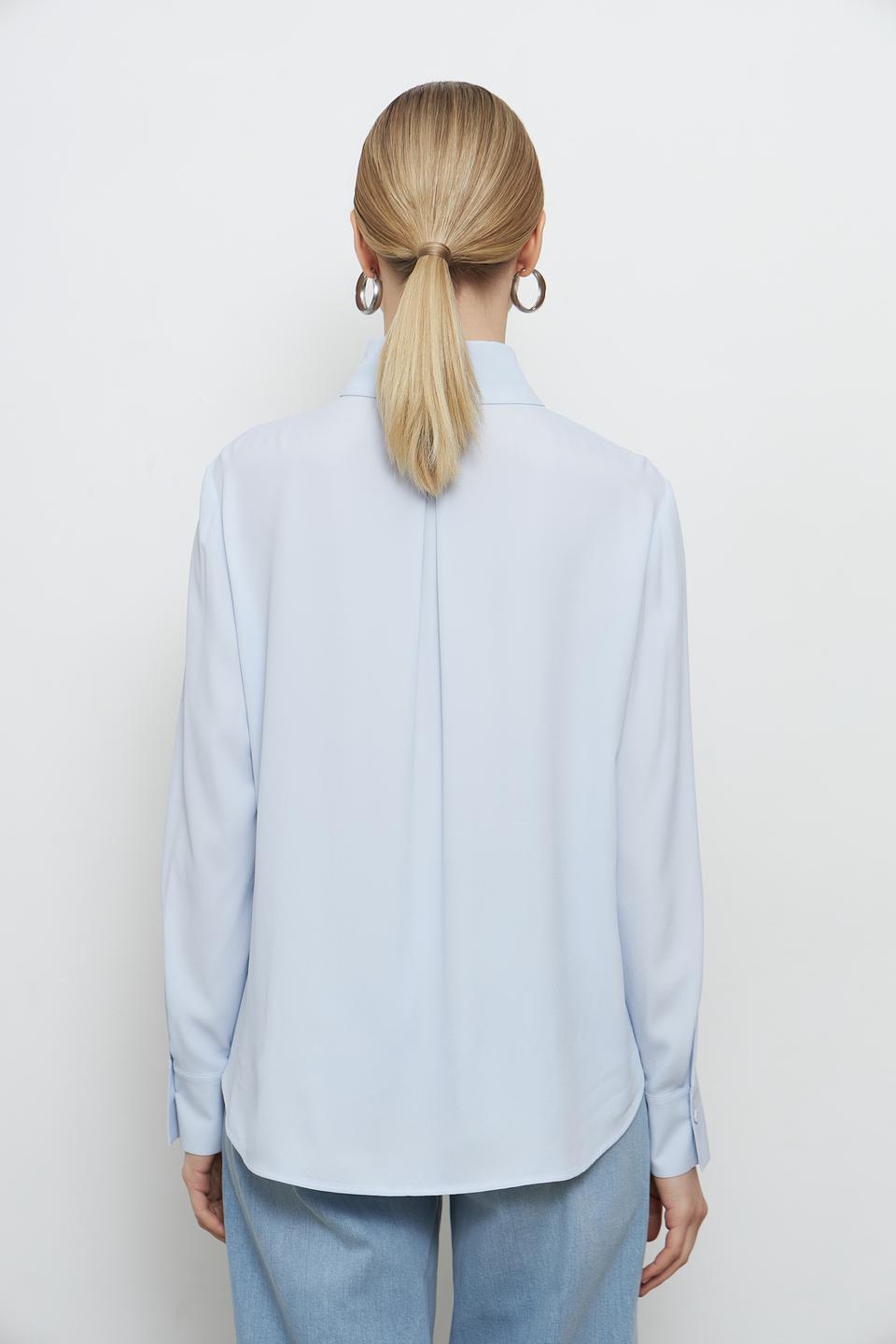 Блуза Luisa Cerano голубая с карманом