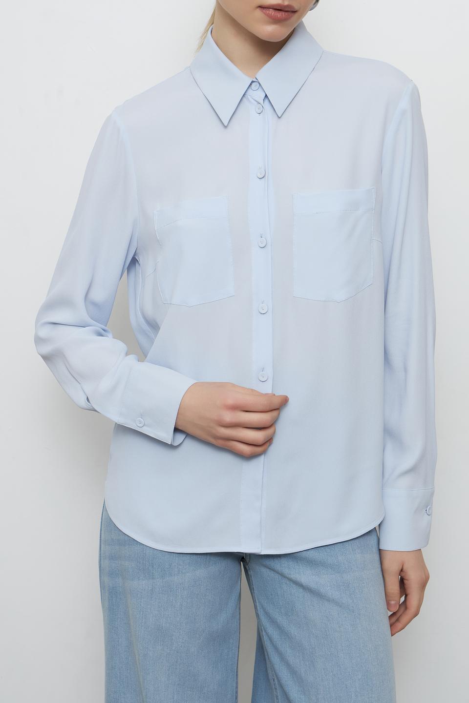 Блуза Luisa Cerano голубая с карманом