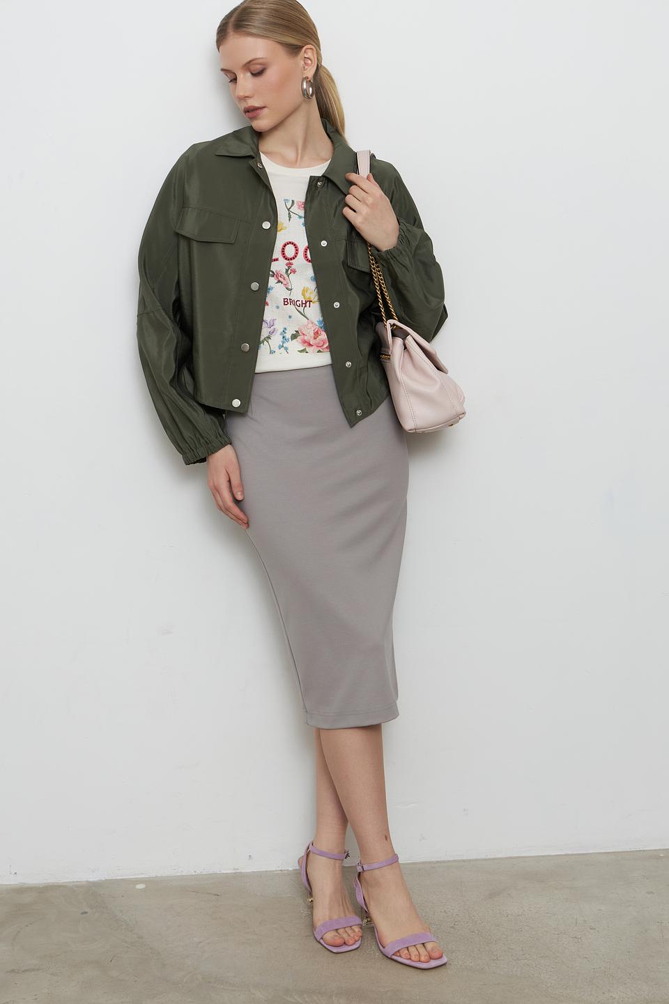 Жакет Oui хаки с карманами