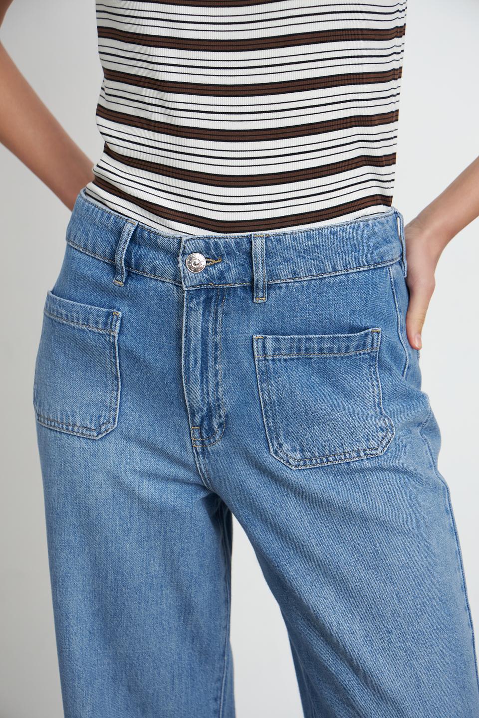Джинсы клеш Oui голубые