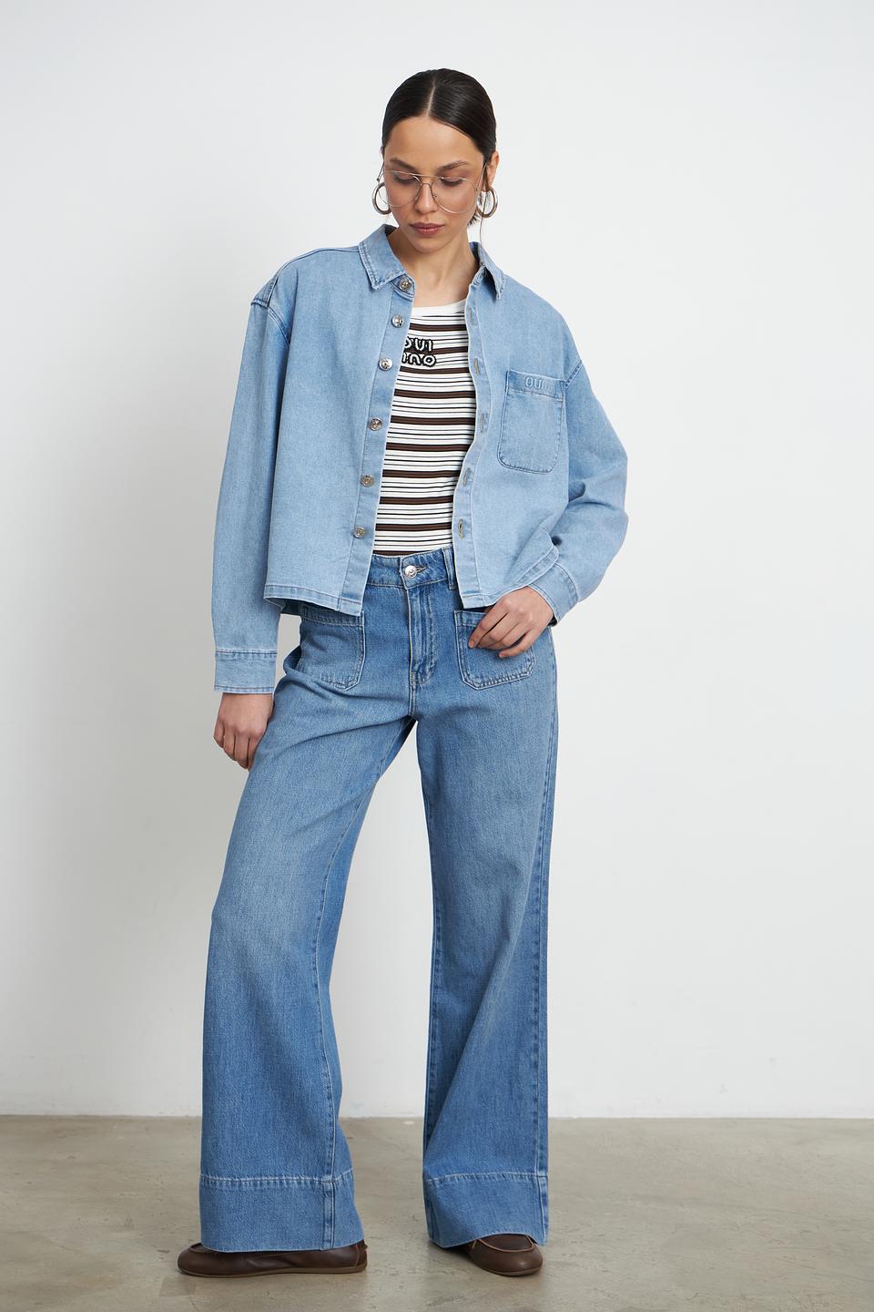 Жакет джинсовый Oui голубой