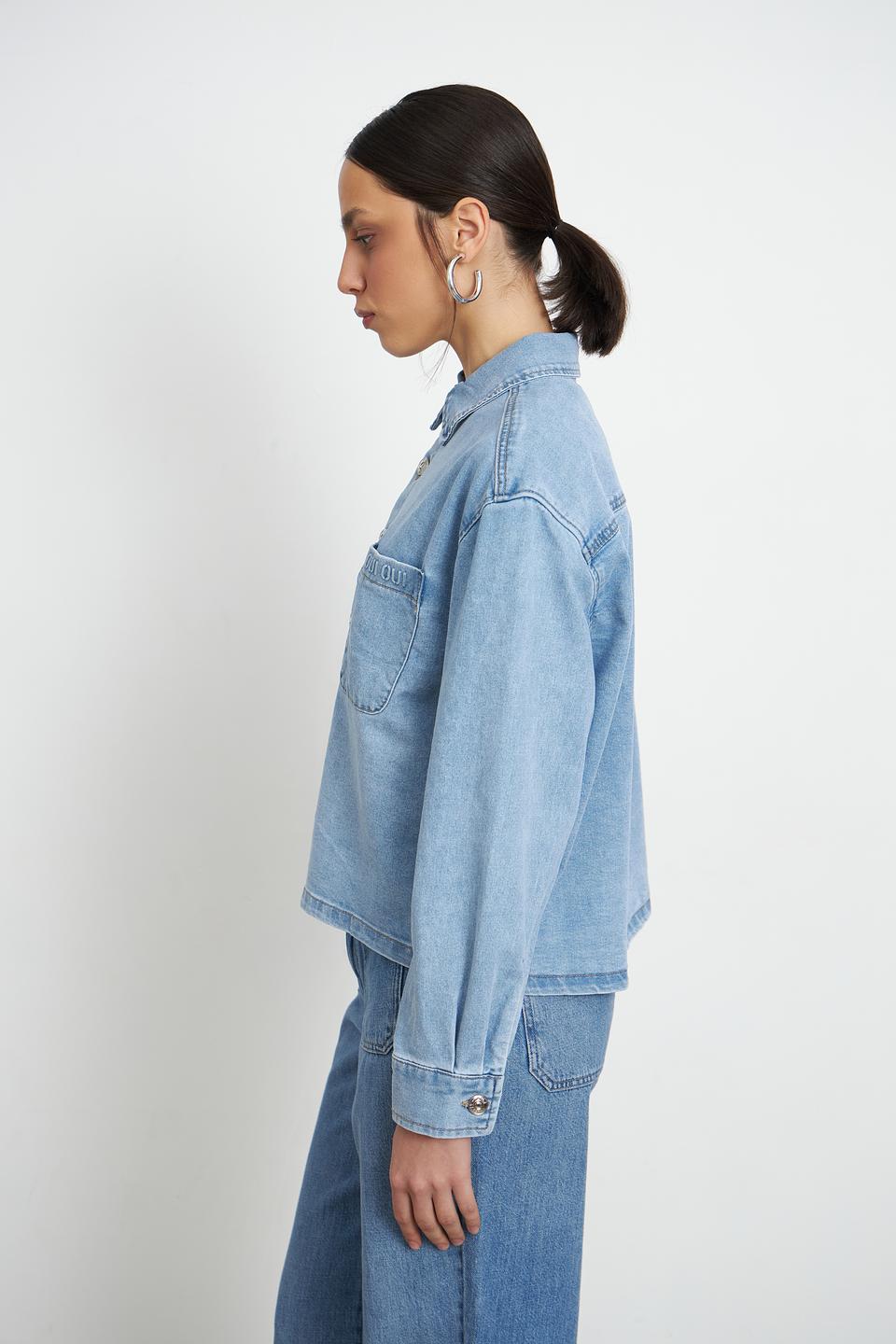 Жакет джинсовый Oui голубой