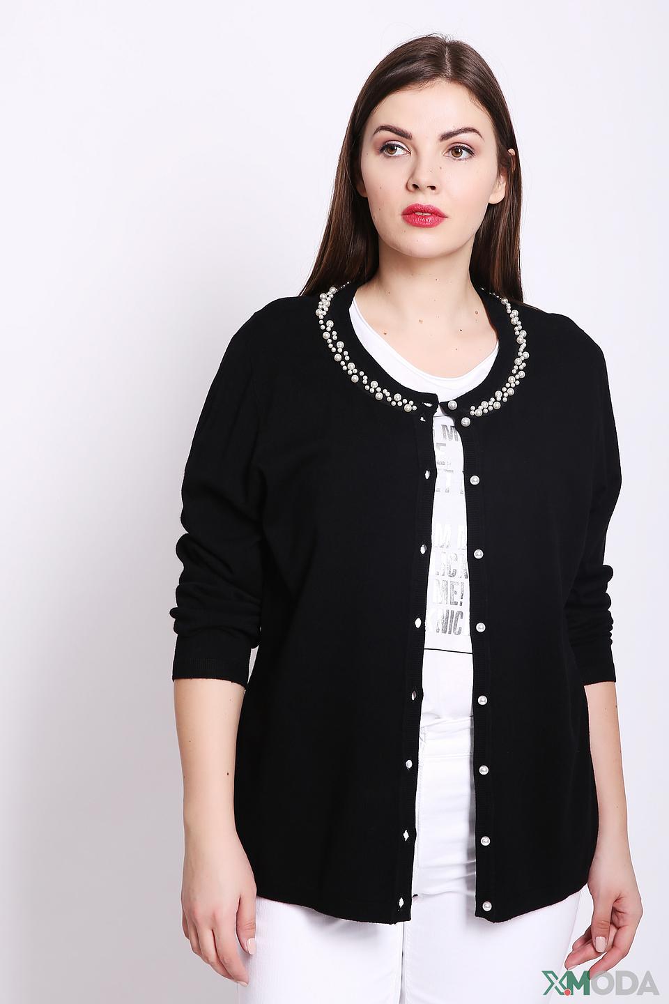 Жакет Via Appia с жемчугом черный