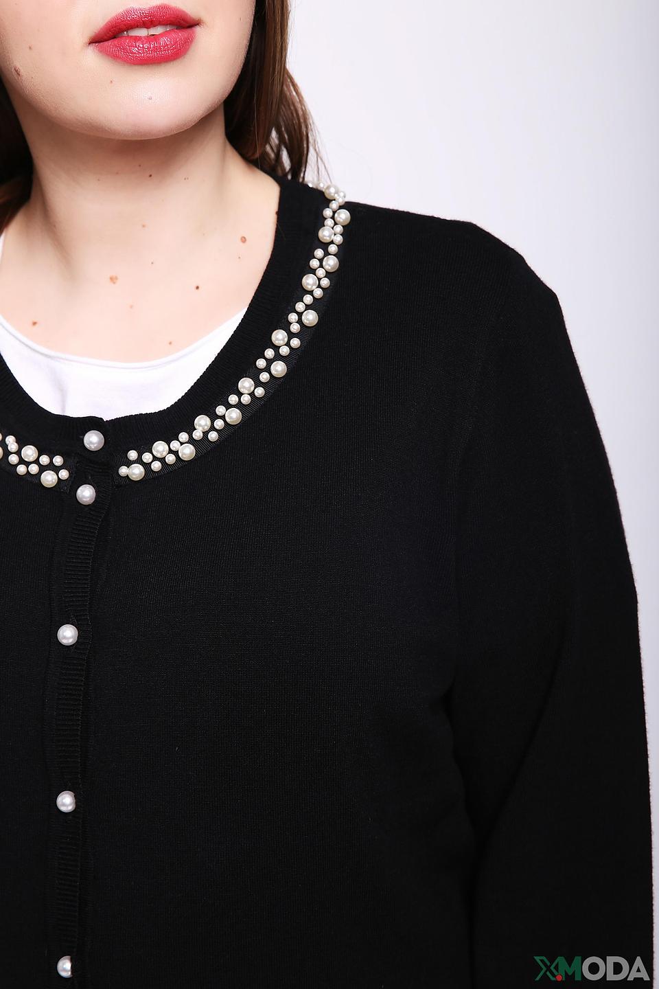 Жакет Via Appia с жемчугом черный