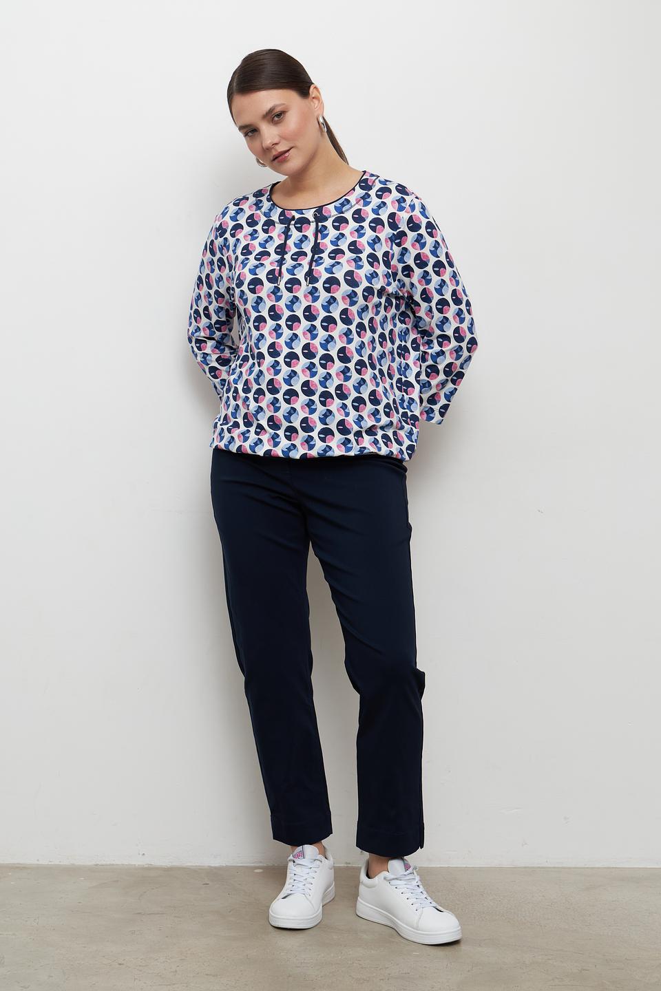 Блуза Olsen с принтом в горошек