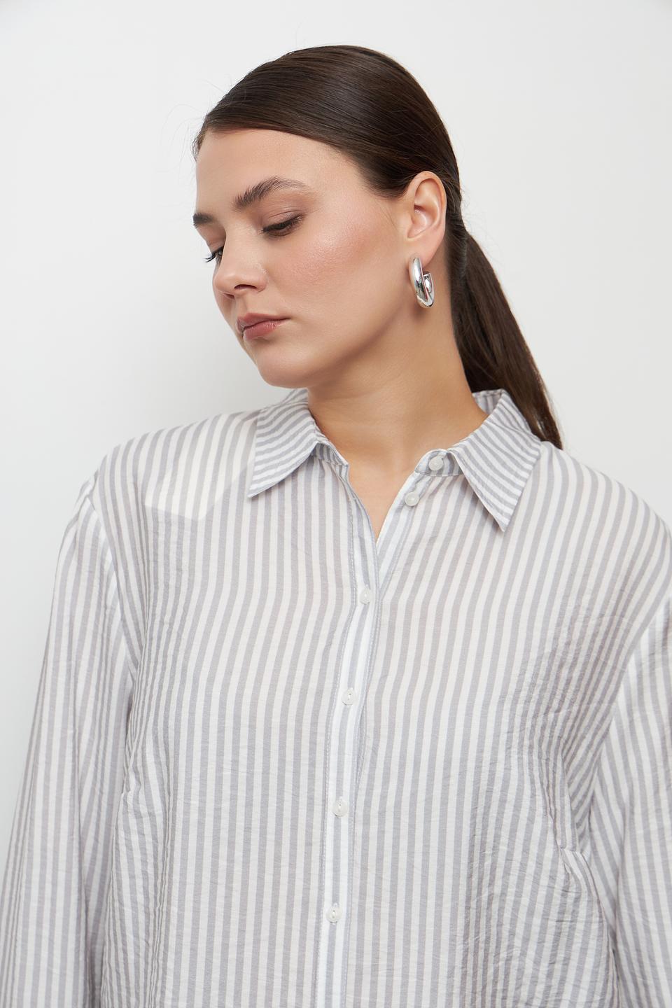 Блуза Lebek в полоску с вышивкой