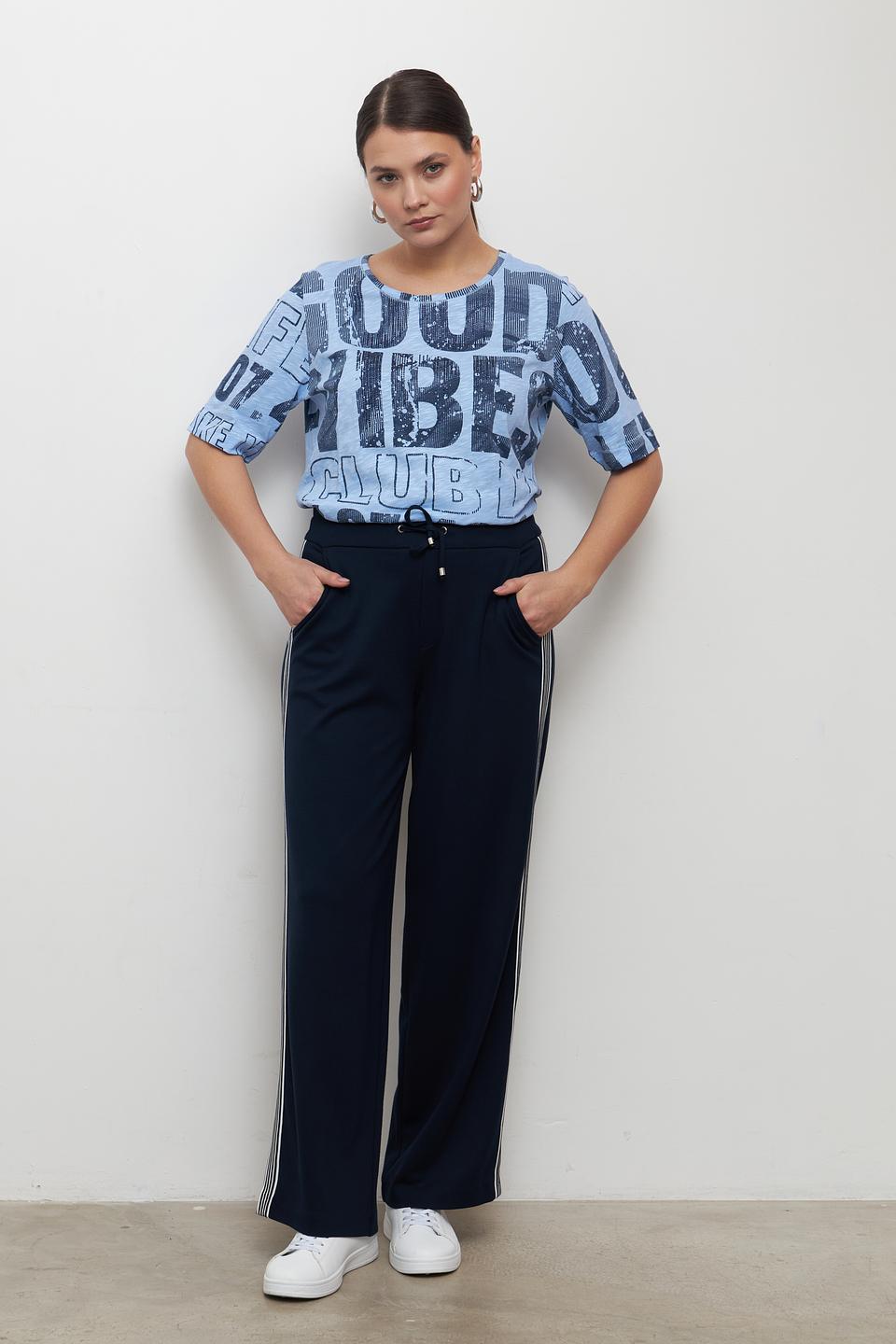 Футболка Rabe collection с принтом голубой