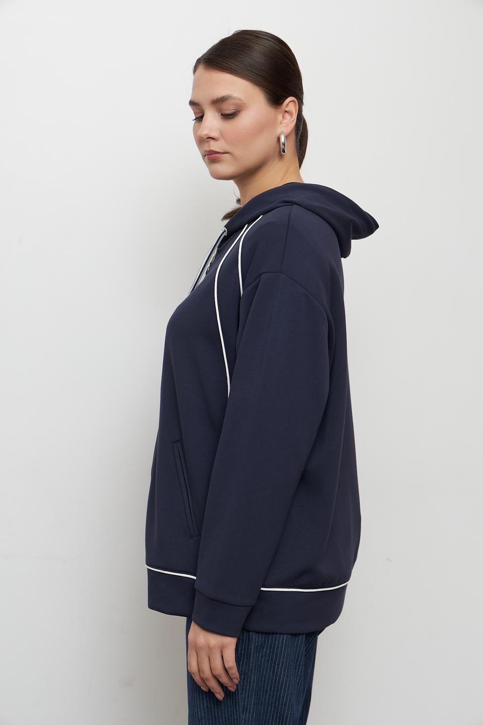 Жакет Lebek с молнией темно-синий