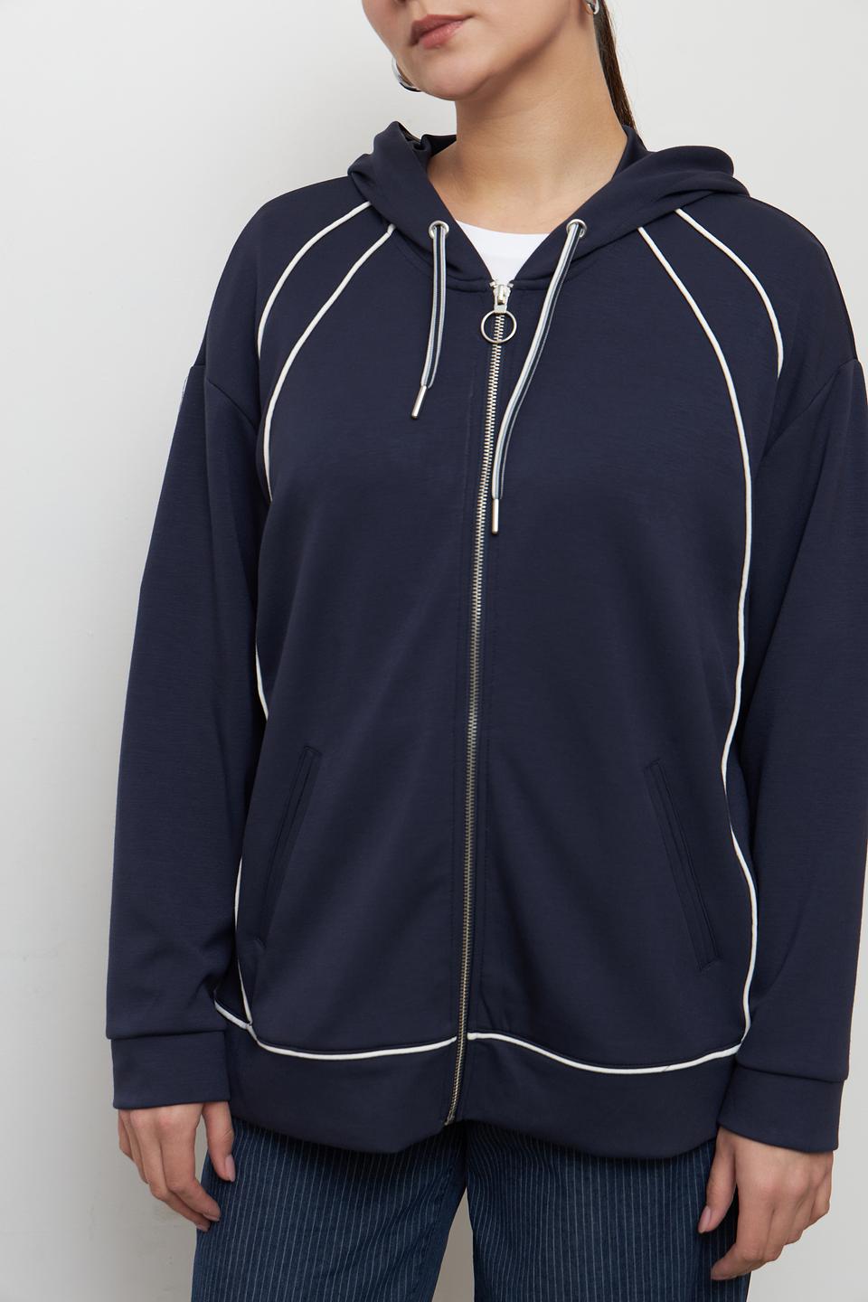 Жакет Lebek с молнией темно-синий