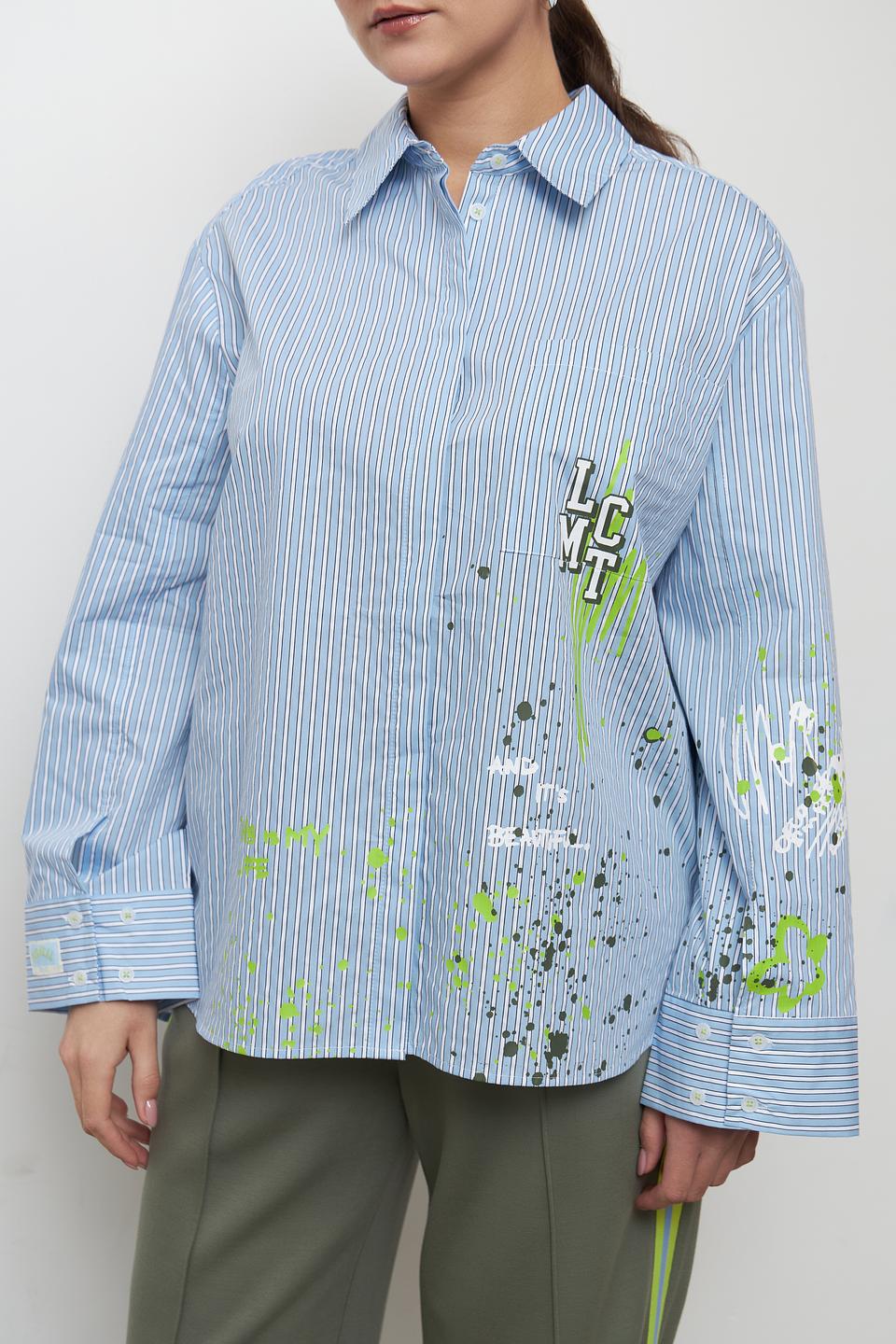 Блуза Lecomte в полоску с принтом