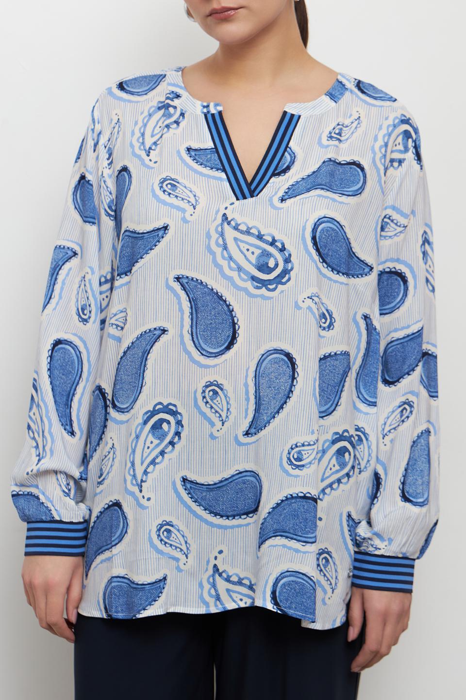 Блуза Frapp с пейсли голубой