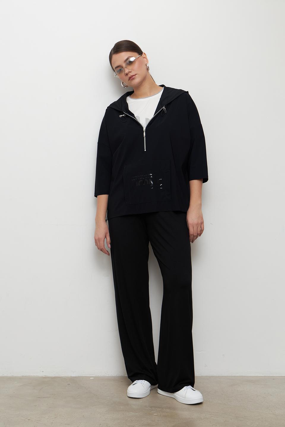 Блуза с капюшоном Doris Streich чёрная